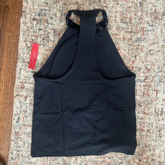 NWT Carbon38 Tuxedo Mock Neck Top in Black - Picture 4 of 4